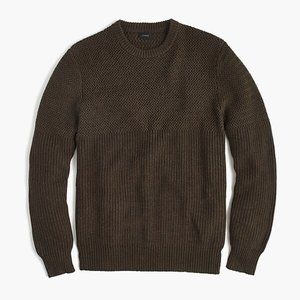 J.Crew Half-Ribbed Cotton Crewneck Sweater Moss